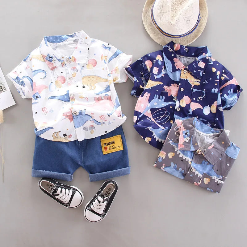 New Summer Baby Boys Clothes Suit Children Cartoon Shirt Shorts 2Pcs/Sets Infant Outfits Toddler Casual Costume Kids Tracksuits