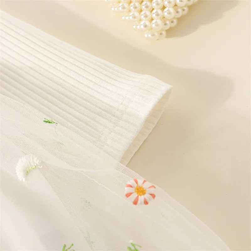 Spring And Autumn New Floral Chiffon Baby Girl Princess Dress, White Long Sleeved Children'S Clothing For Babies Aged 0-3 Years