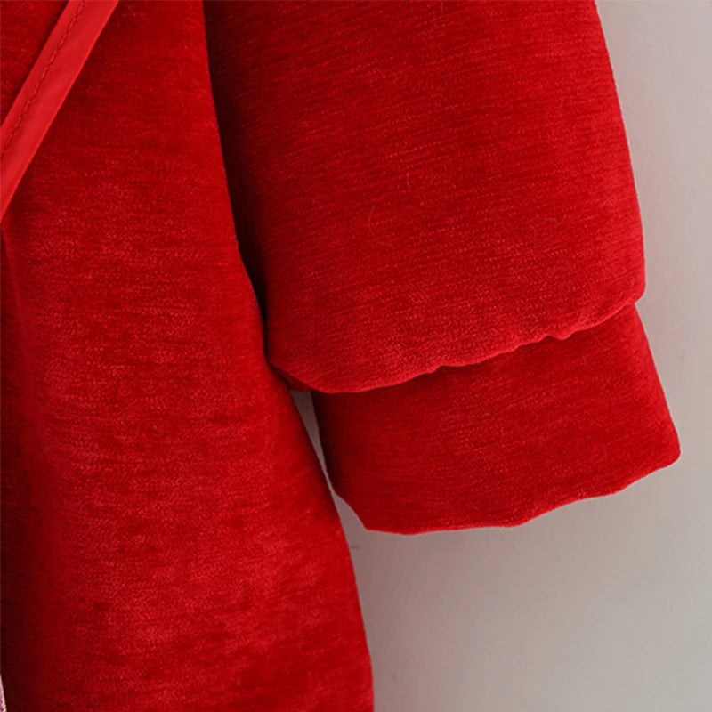 New Winter Embroidered Baby Girl Dress, Retro Style Children'S Clothing For Spring Festival Parties+Red Envelope Bag Giveaway