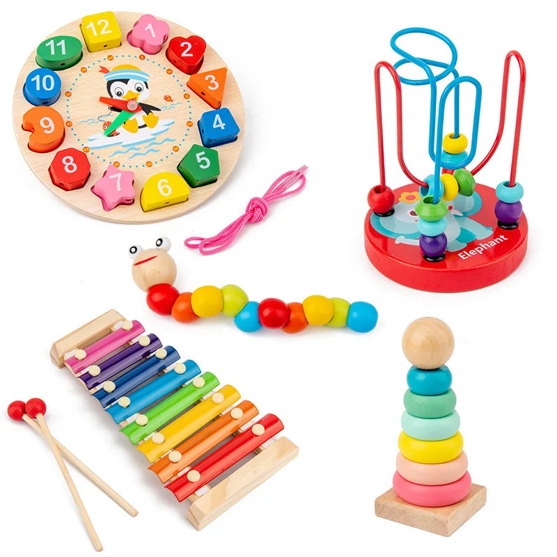 Baby Educational Toys Montessori Wooden Toys Early Learning Baby Birthday Christmas New Year Gift Toys for Children GYH