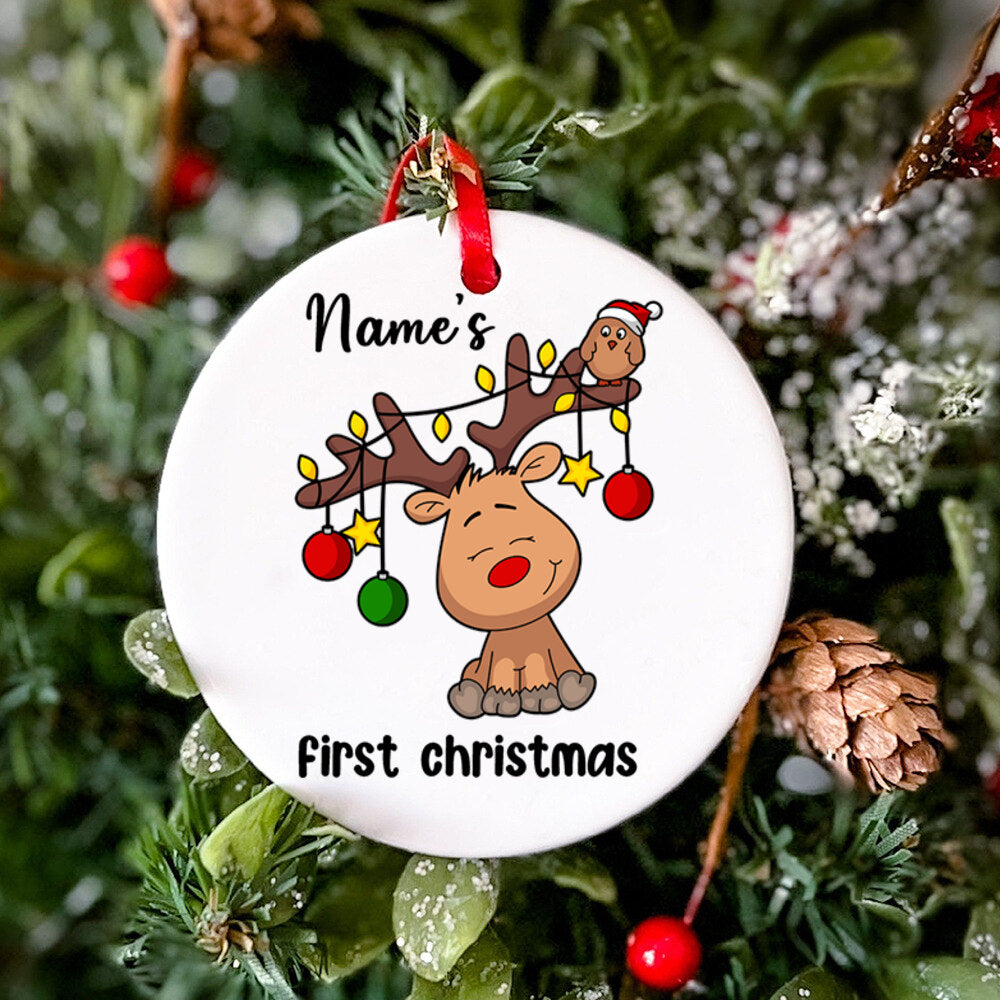 Personalized Christmas Baby Ornament Baby First Christmas Photo Prop Ornament Baby Photography Accessories Infant Xmas Cute Gift
