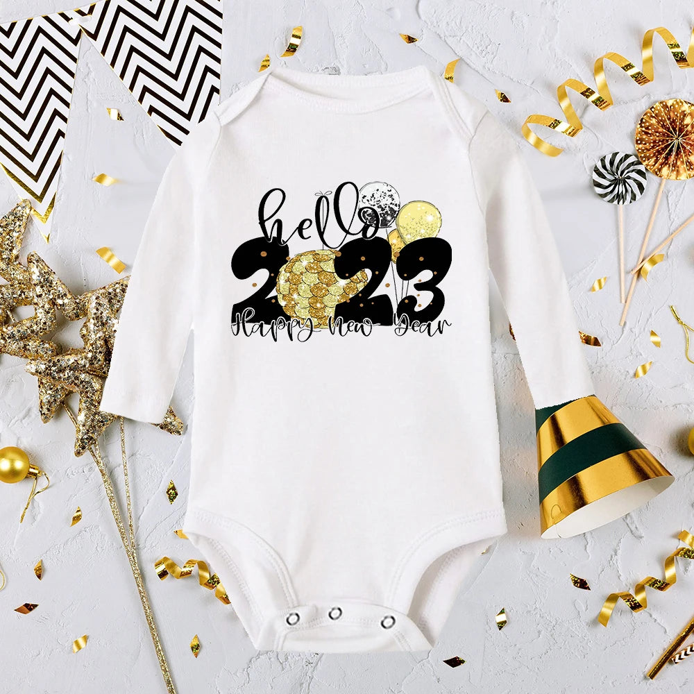 It Is My 1st New Year Baby Boy Girl Long Sleeve Romper Fashion Casual Robe Ropa Newborn Baby Bodysuit New Year Holiday Best Gift