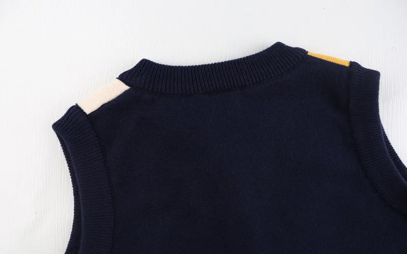 Autumn Spring Boy Girl Sweater Rocket Giraffe Cardigan Stitch Kid Clothing Sleeveless Buttons Baby Costume 2-6Y Children Sweater