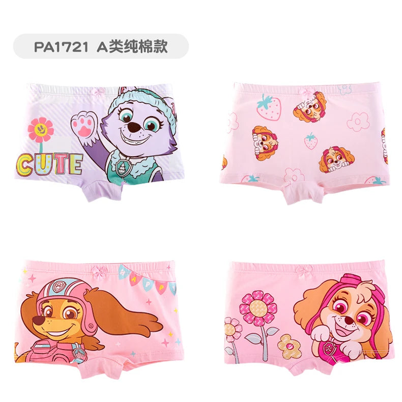 High Quality Original Paw Patrol 4PCS/SET Baby Girl's Underwear Kids Underpants Liberty Skye Mmarshall Rubble Everest For 2-8T