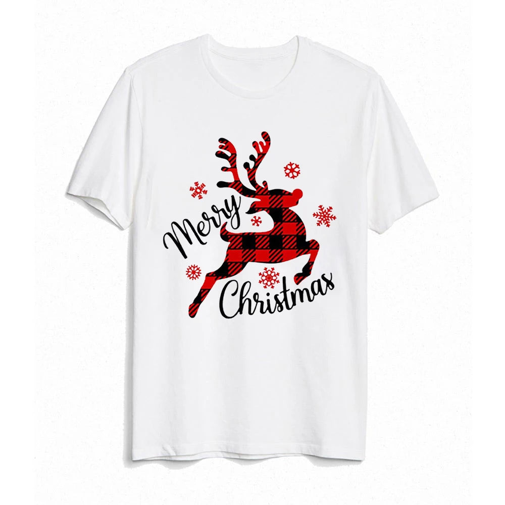 Merry Christmas Print Family Matching Outfits Xmas Party Clothes Mom Dad Daughter Son T-shirt + Baby Bodysuit Fashion Family Set