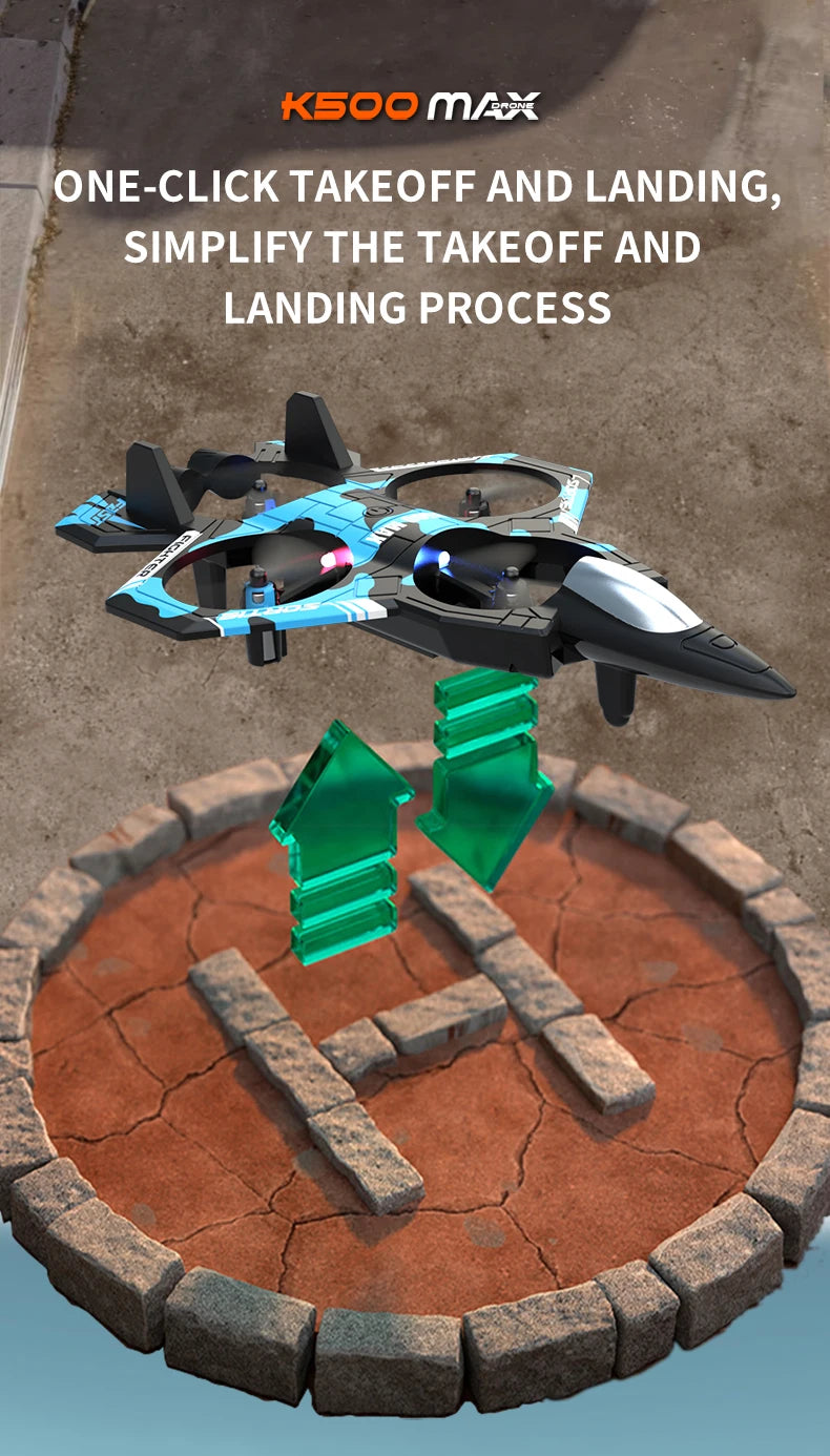 JCMO K500MAX Glider Flying Helicopter RC Hobby Jet Plane 2.4G Stunt Remote Control Foam Fighter Airplane Toy Drone With Light