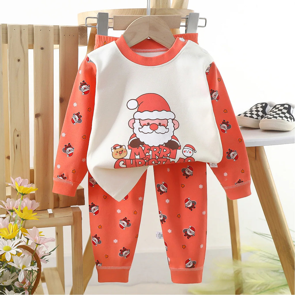 1pcs Children's Underwear Set Kids Soft Cotton Pajamas Boys Girls Baby Spring Autumn Cute Cartoon Long Sleeve Home Sleepwear