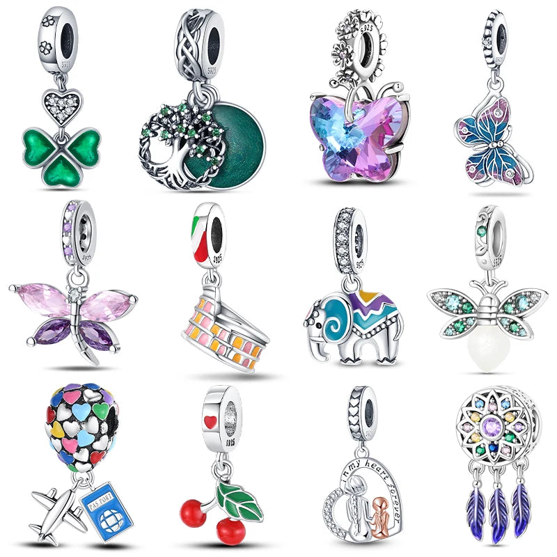 Fit Qikaola 925 Original Bracelets Blue Zircon Owl Luminous Sea Turtle Octopus 925 Silver Charms Beads DIY Birthday Jewelry Gift