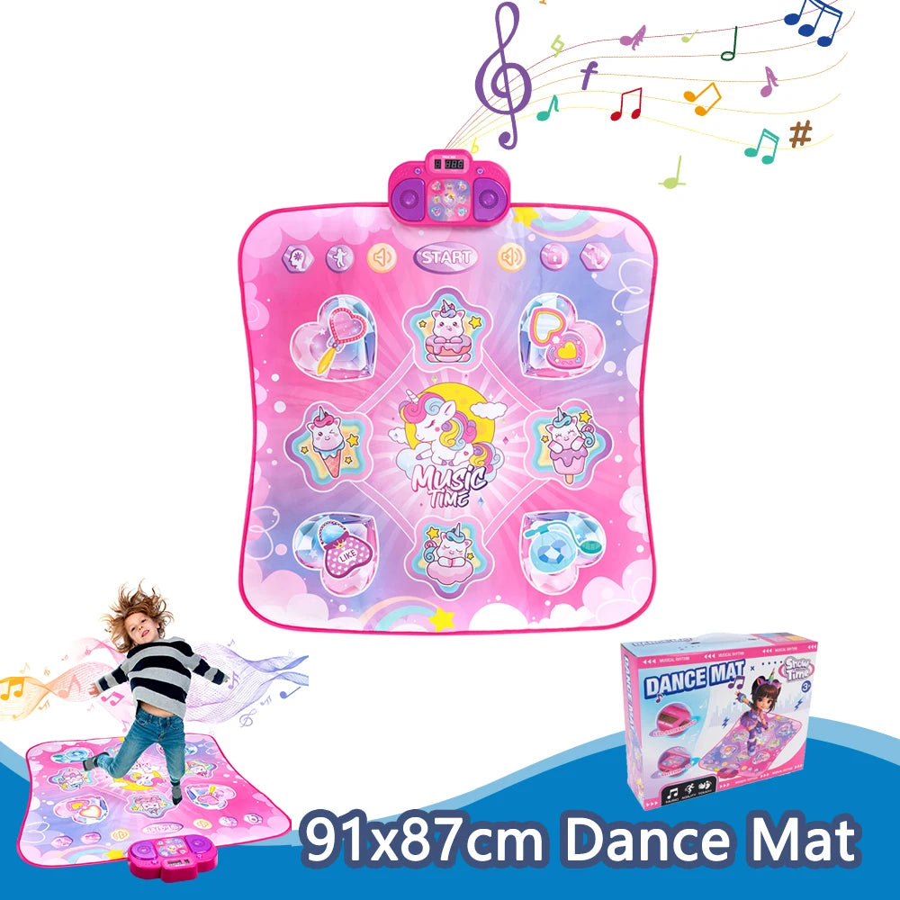 Kids Electronic Dance Mat Dancing Blanket Double Players Mode with 9 Levels Kid Floor Music Blanket Educational Toys Kids Gifts