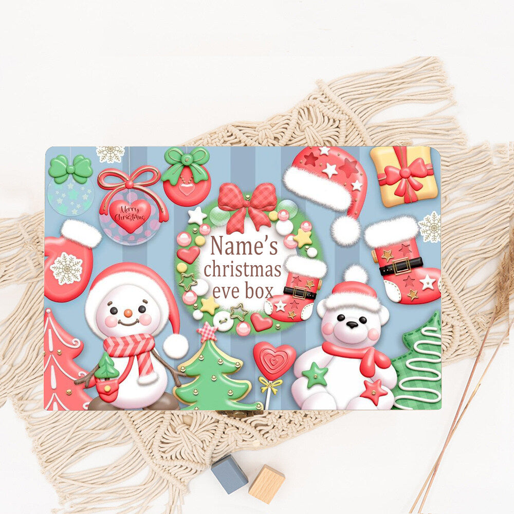 Personalized Christmas Eve Box Boys Girls Xmas Cute Gift Custom Christmas Keepsake Box Kids Xmas Party Gifts Child Wooden Box