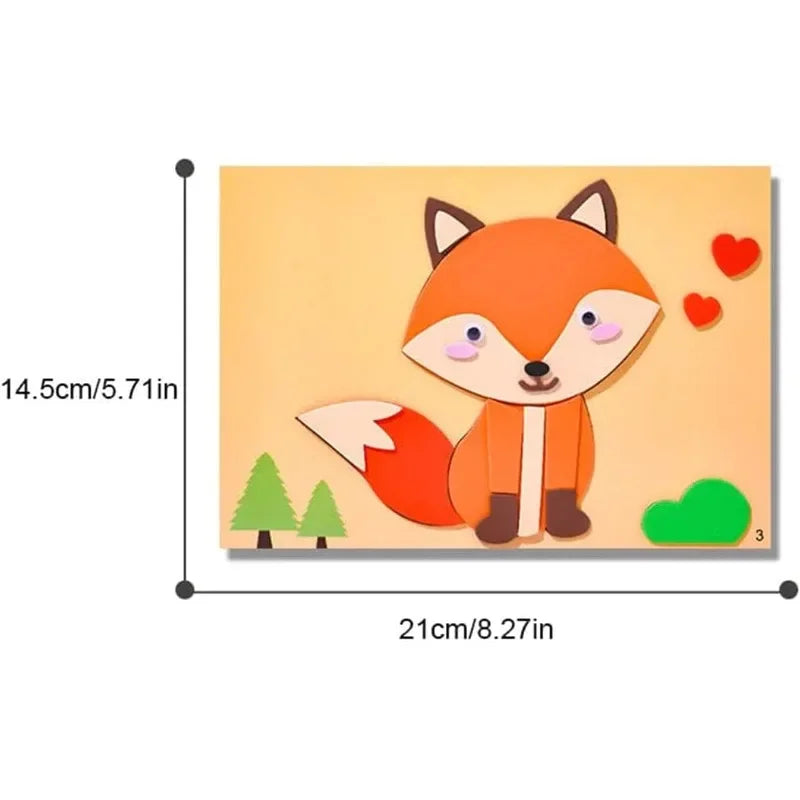 Cartoon EVA Sticker Toys DIY Kids Animal Handmade Stickers 3D Puzzle Game Cartoon Painting Stickers Learning Toys for Kids