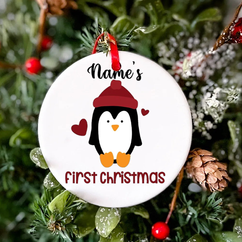 Personalized Christmas Baby Ornament Baby First Christmas Photo Prop Ornament Baby Photography Accessories Infant Xmas Cute Gift