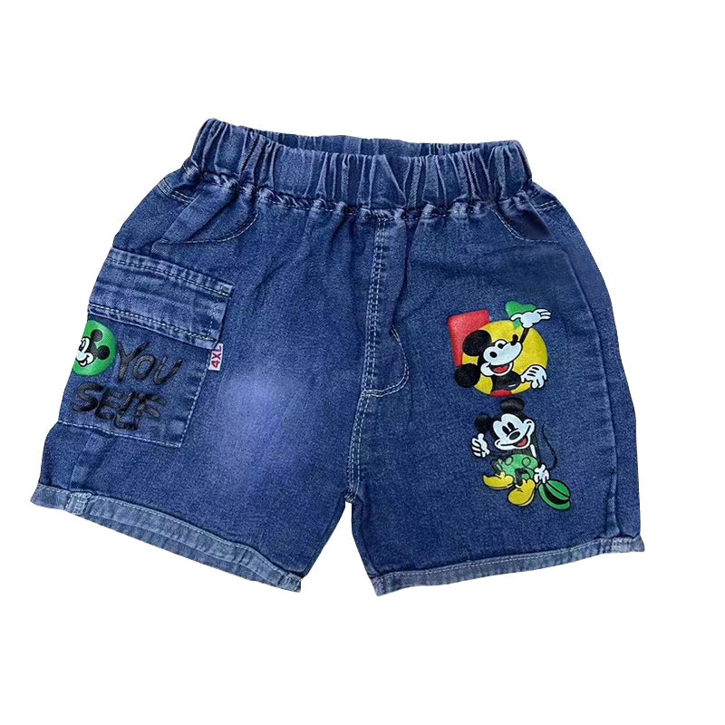Fashion Baby Boys Clothing Set Summer Children Cartoon Mickey Mouse T-Shirt Denim Shorts 2Pcs Kids Tracksuits 2 3 4 5 6 Years