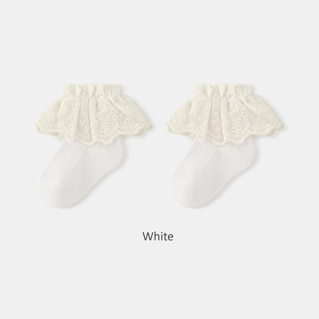 3/5 Pairs Kids Girls Socks Princess Lace Kids Socks For Girls Children Girls Socks Newborn Tube Socks For Girls