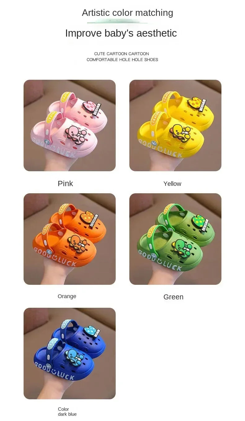 Cute New Animal Baby Boys Slippers Summer Kids Cartoon Sandals Toddler Beach Shoes Girls Cute Slides Children Slippers