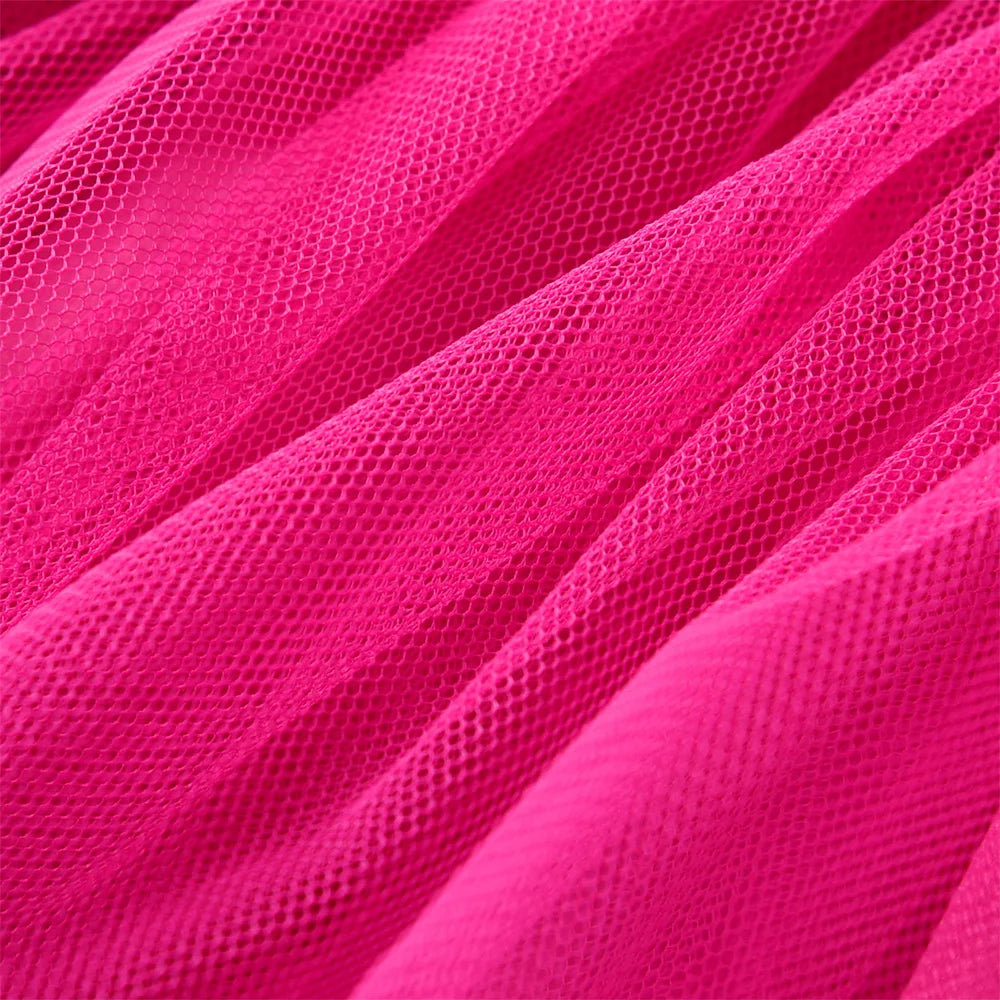 VIKITA Girls Christmas New Year Tutu Skirt Girls Party Princess Mini Skirt Kids Red Mesh Xmas Layered Skirts Kids Clothes 3-10Y