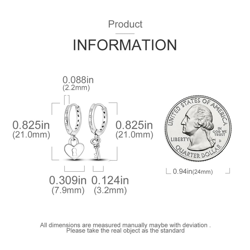 925 Sterling Silver Pave U Shape Heart Eardrop Earrings Hoop Earrings For Women Wedding Engagement For Girlfriend Birthday Gift