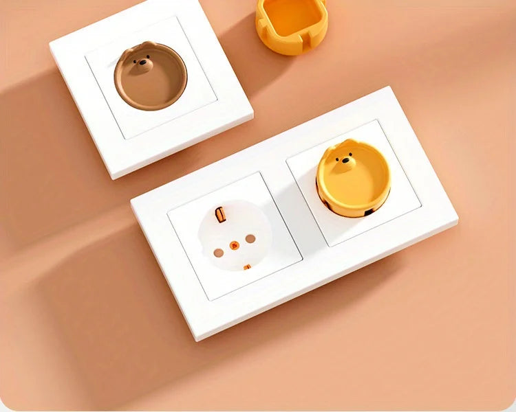 European Standard Socket Protective Cover Silicone 2-hole 2-phase Power Socket Plug European-style Anti-electric Shock Dust