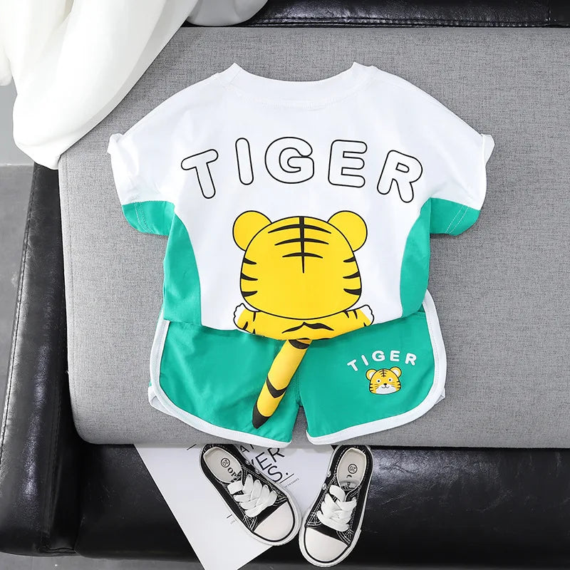 New Summer Baby Girls Clothes Suit Children Boys Fashion T-Shirt Shorts 2Pcs/Sets Toddler Costume Kids Outfits Infant Tracksuits