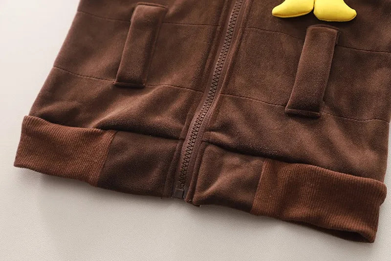 Baby Boys Clothing Set Autumn Winter Cartoon Lion Fleece Thick Hooded Jacket Coat Pants 3Pc Suit for 1-4 Years Kids Warm Outfits