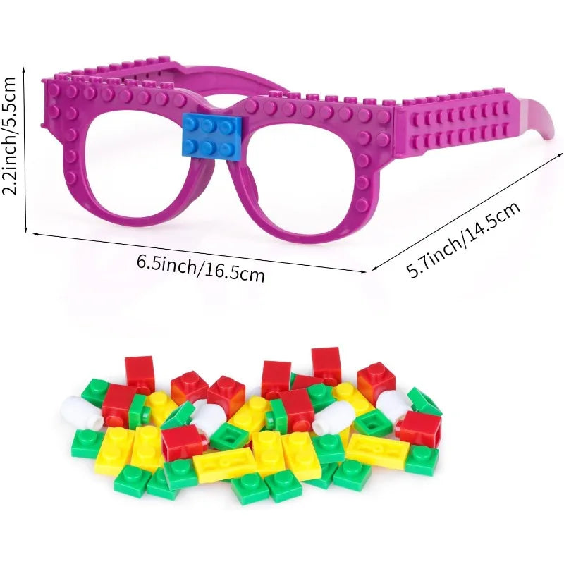 DIY Building Bricks Glasses Building Blocks Games for Kids Creative Building Block Birthday Party Favors, Carnival Party Games