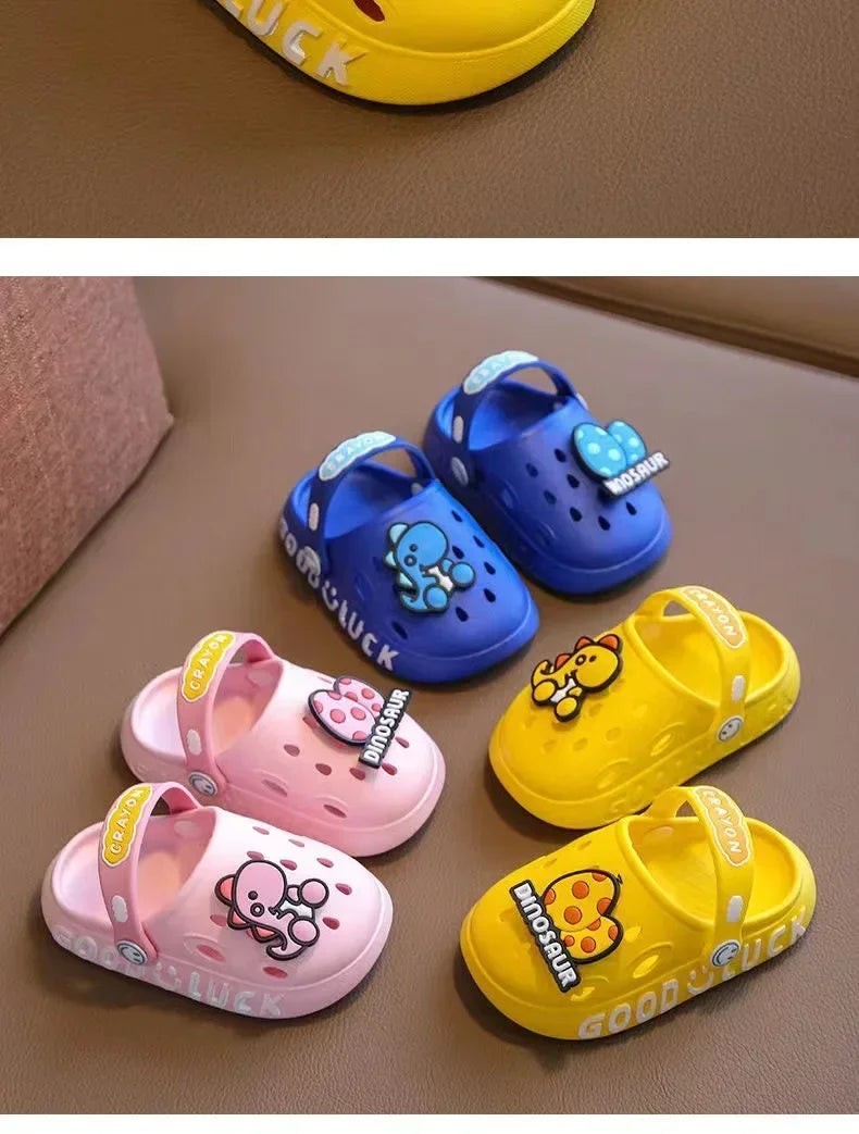 Cute New Animal Baby Boys Slippers Summer Kids Cartoon Sandals Toddler Beach Shoes Girls Cute Slides Children Slippers