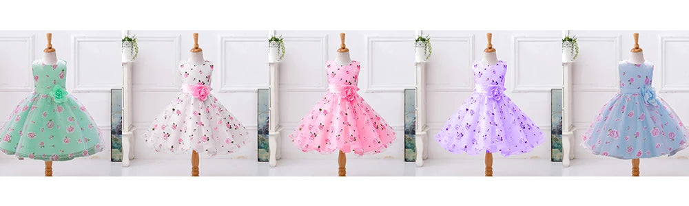 Elegant Bridesmaid Flower Girls Party Dress Bow lWedding Princess Kid Dresses for Girl Birthday Evening Kids Clothing 3-10 Years
