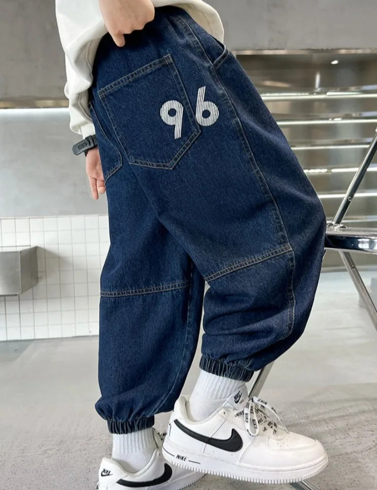 Boys Jeans Spring Autumn 2025 New Style Casual Pants Trendy Stretch Fabric Comfort Fit Toddler Boys