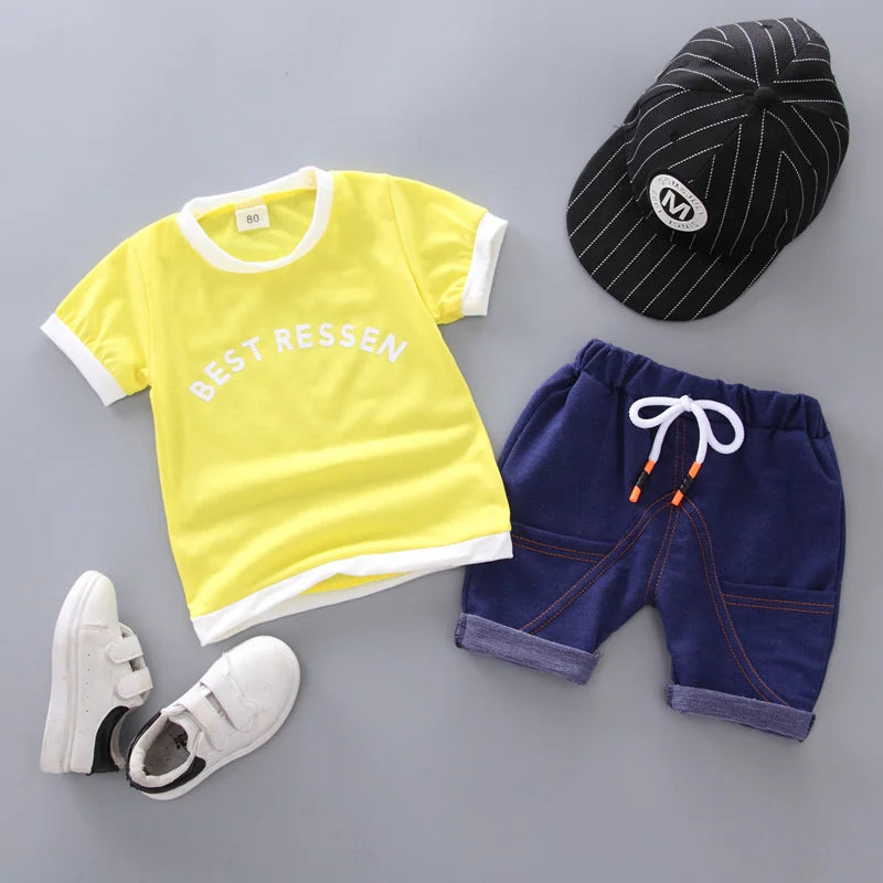 New Summer Baby Girl Clothes Suit Boys Clothing Children Casual T-Shirt Shorts 2Pcs/Sets Toddler Costume Infant Kids Tracksuits