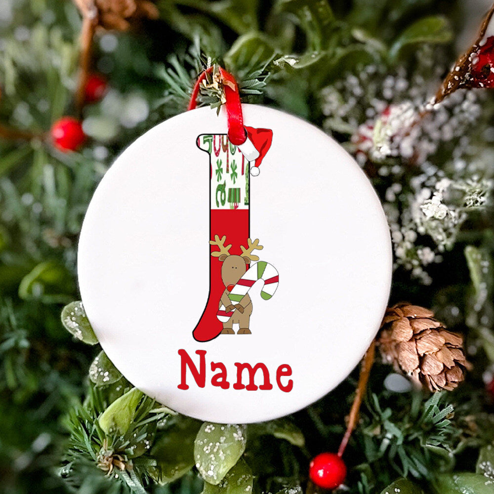 Personalized Christmas Baby Ornament Custom Name Toddler Xmas Ceramic Ornament Baby Photo Prop Ornament Christmas Keepsake Gift