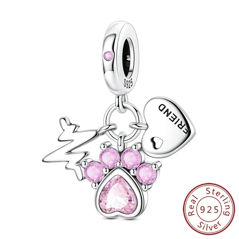 925 Sterling Silver Charms Firefly Cat Dog Coconut Charms Beads Pendant Fit Original Pendant Bracelet DIY Fine Jewelry For Women