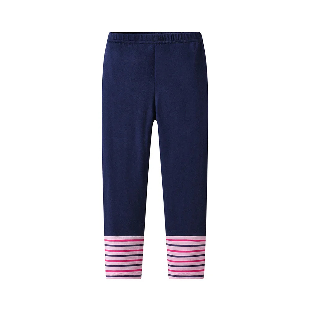 VIKITA 2025 Kinderkleidungsset für Mädchen, 2-teilig: Langarm-Baumwoll-T-Shirt mit Blumen-, Einhorn- und Schmetterlingsmotiv und passende schmal geschnittene Bleistifthose.