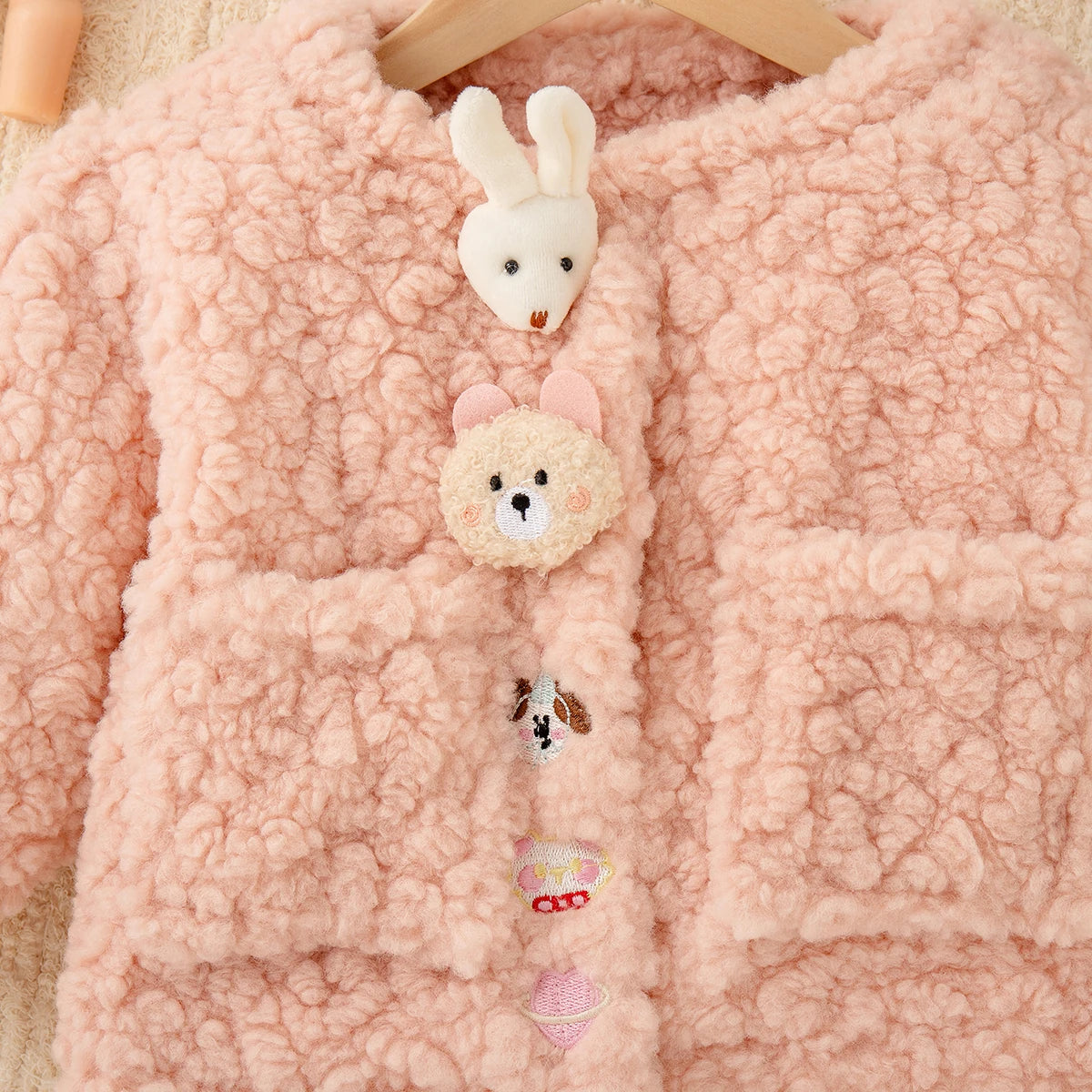 New Autumn And Winter Thick And Warm Baby Girl Coat, Cute Cartoon Children'S Clothes For Babies Aged 9 Months To 4 Years Old