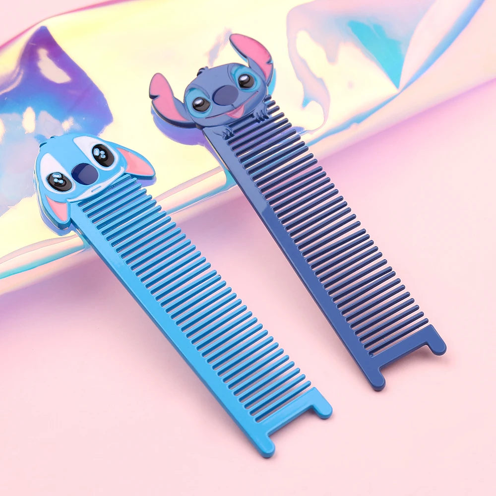 Cartoon cute Stitch makeup brush, soft fiber makeup brush, Stitch portable comb, Stitch eye shadow brush, suitable for girls' bi