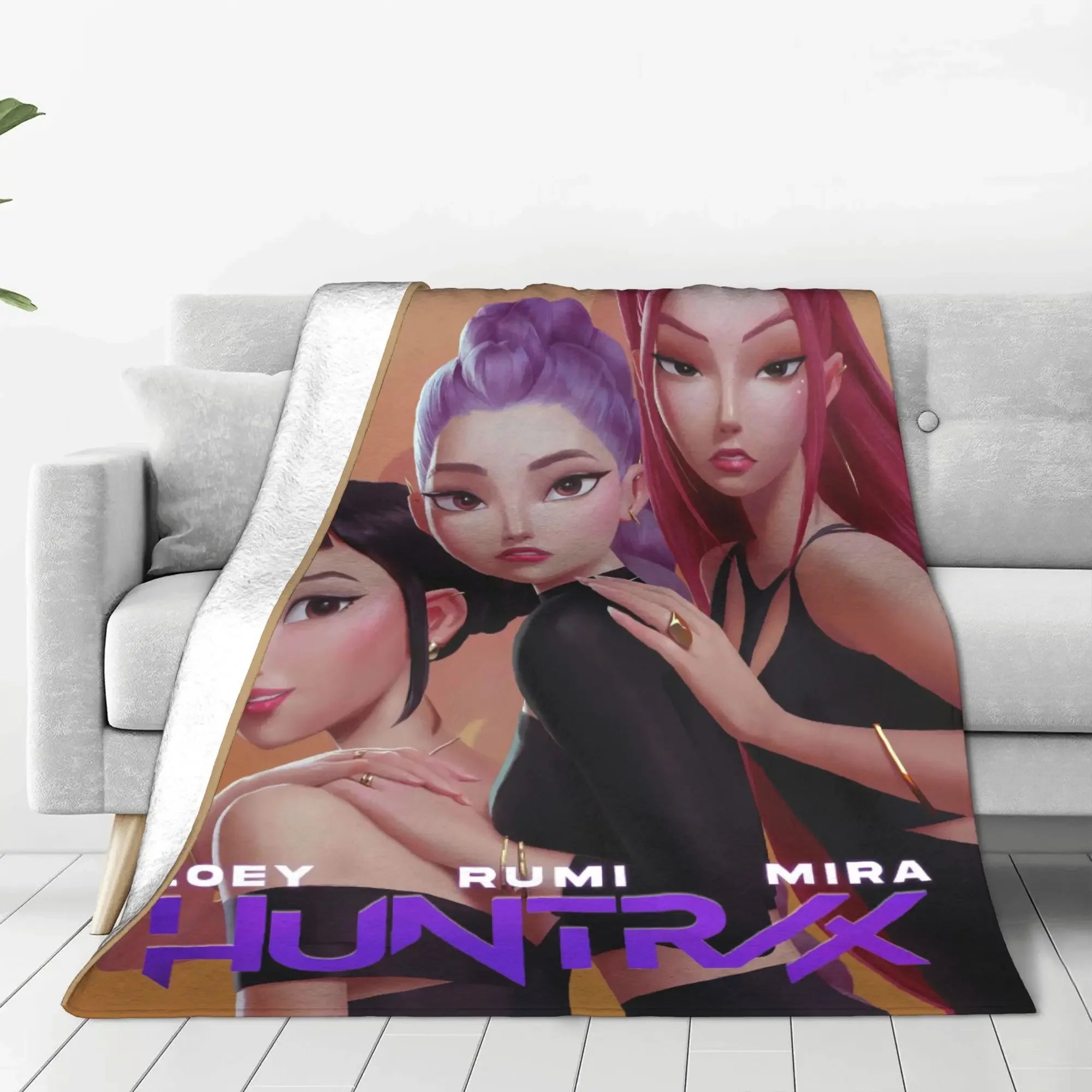 kpop Demon Hunters Huntrix & Saja Boys Blanket  Super Warm Comfortable Plush Throw Blanket Child Home Decor Flannel  Bed Cover