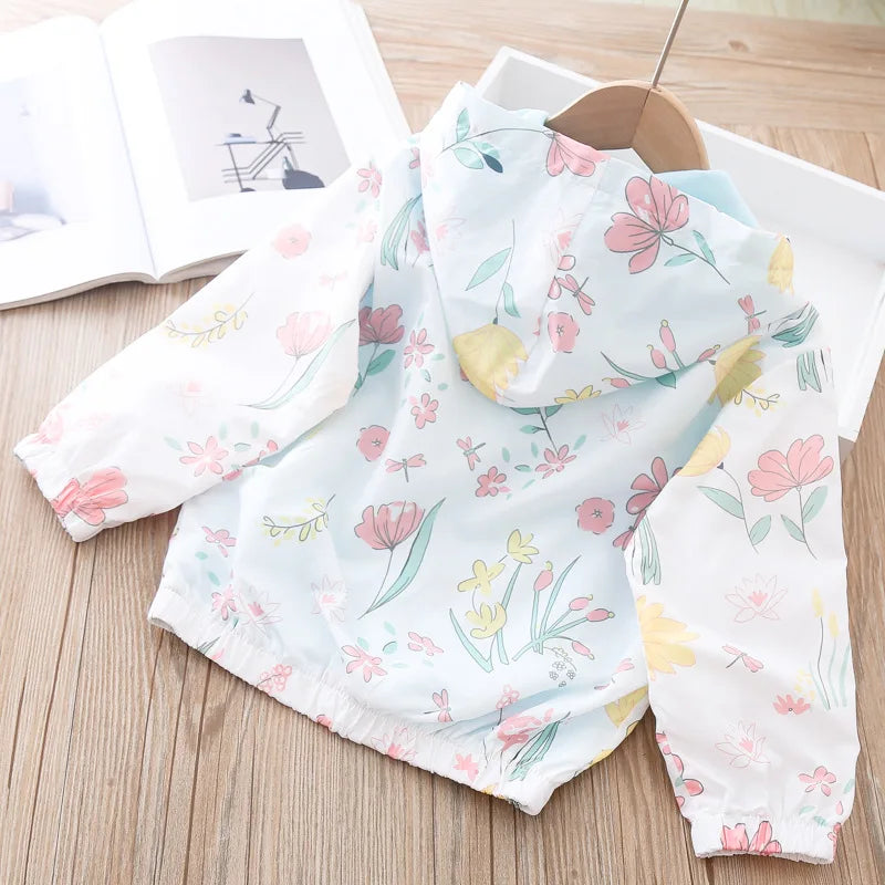 Fashion Kawaii Children's Jackets for Boys Girls Pink Blue Autumn Clothes 1 to 2 3 4 5 6 7 8 9 Years 2024 Kids Hoodie Waterproof