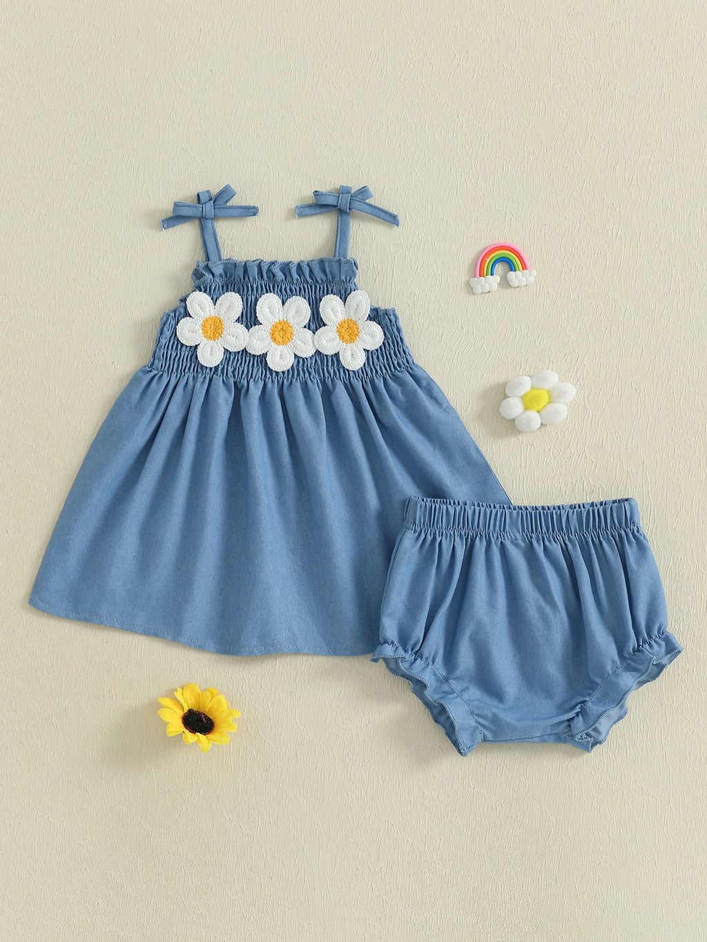 Toddler Girls Summer Outfits Sleeveless Floral Print Ruffle Tank Tops and Shorts Sets with Bow Detail