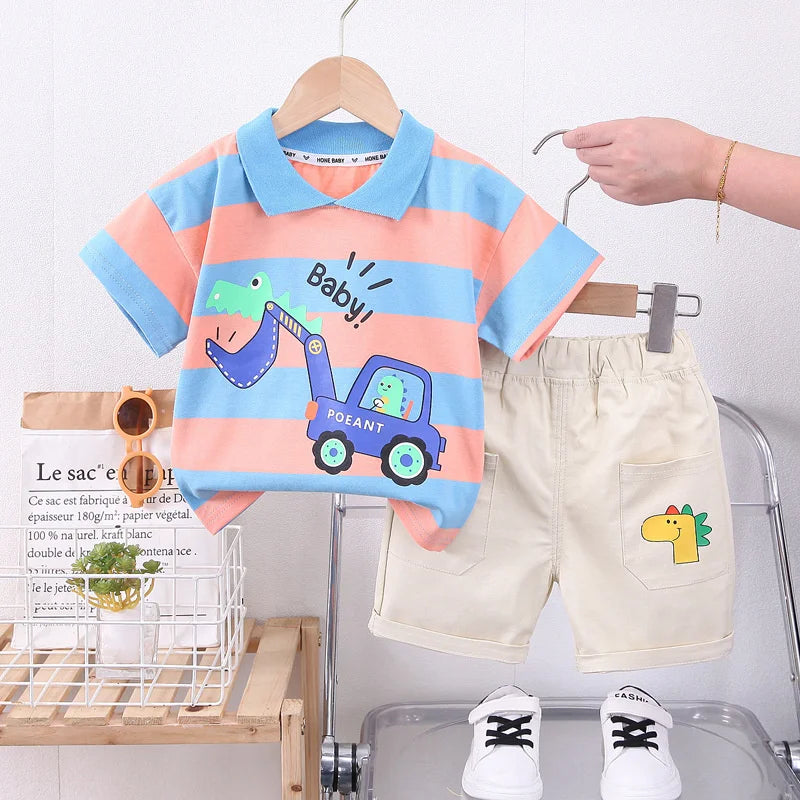 New Summer Baby Girl Clothes Children Boys Outfits Infant Striped T-Shirt Shorts 2Pcs/Set Toddler Casual Costume Kids Tracksuits