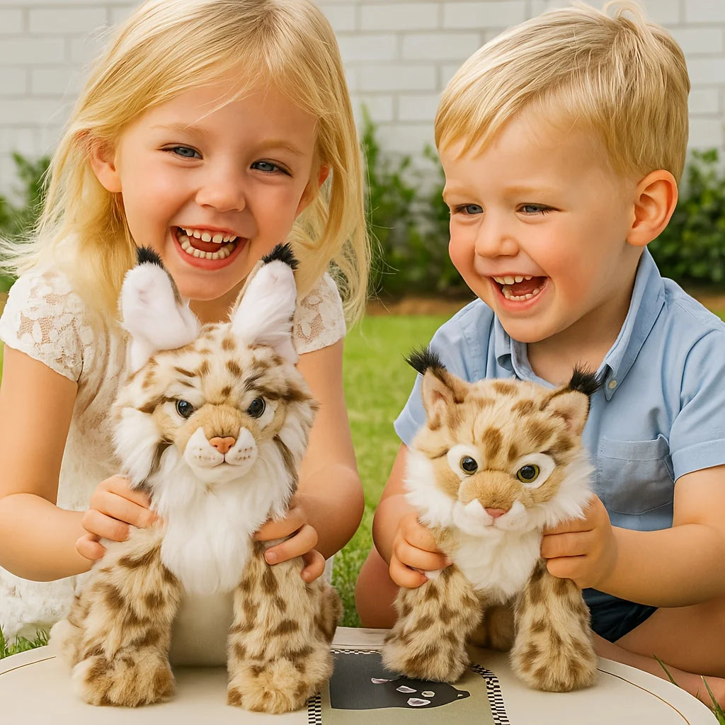 Lifelike Lynx Stuffed Animal Bobcat Plush Stuffed Animal Plush Toy Cute Plushie Christmas Birthday Gifts for Kid Adults