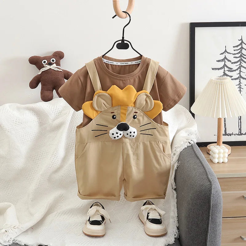 New Summer Baby Boys Clothes Set Children Cartoon T-Shirt Shorts 2Pcs/Sets Toddler Girls Clothing Infant Costume Kids Tracksuits