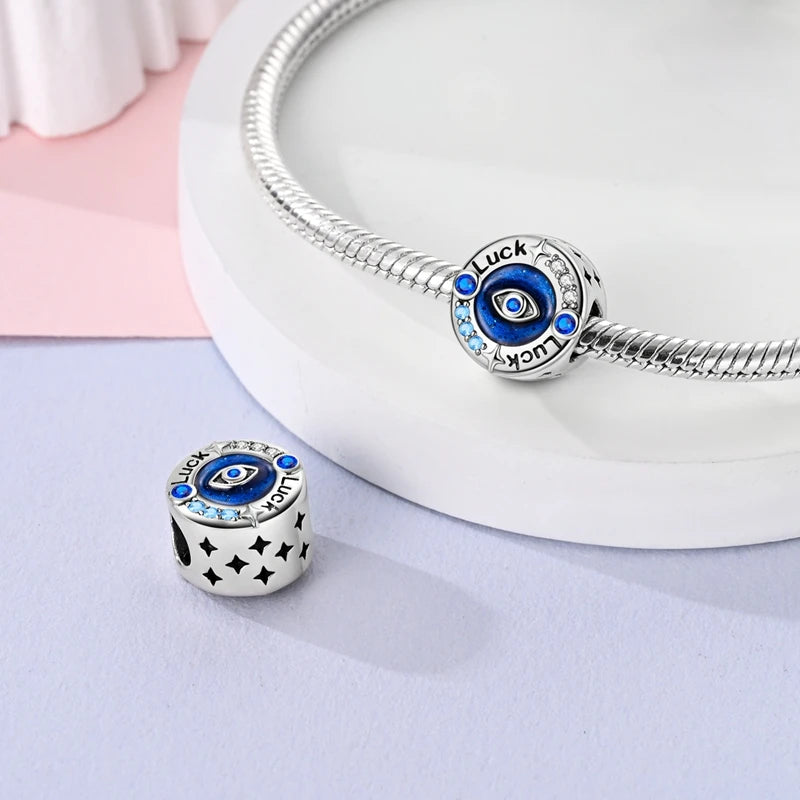 Hot Sales 925 Sterling Silver Charms Beads Devil's Eye Fatima's Hand Cross Beads Fit Original Bracelet Women DIY Jewelry Gifts