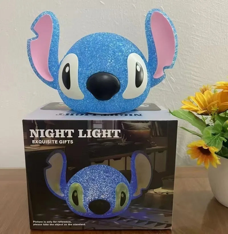 Disney Stitch Particle Projection Night Light Cartoon Hello Kitty Kuromi 3D Doll Reading Lamp Creative Desk Lamp Kids Gifts