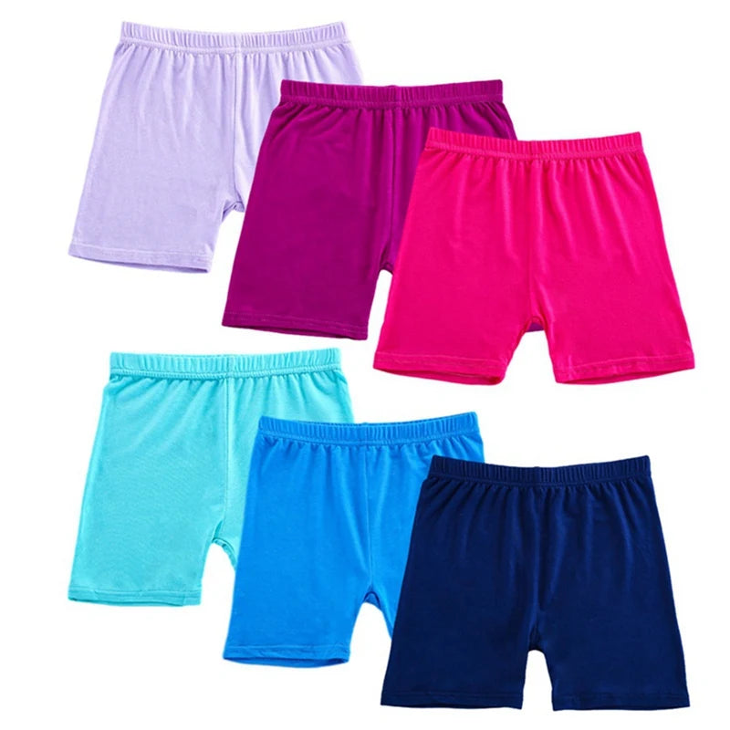 6PCS Kids Cotton Girls Safety Pants Top Quality Short Pants Underwear Children Summer Shorts Underpants For 2-10Y