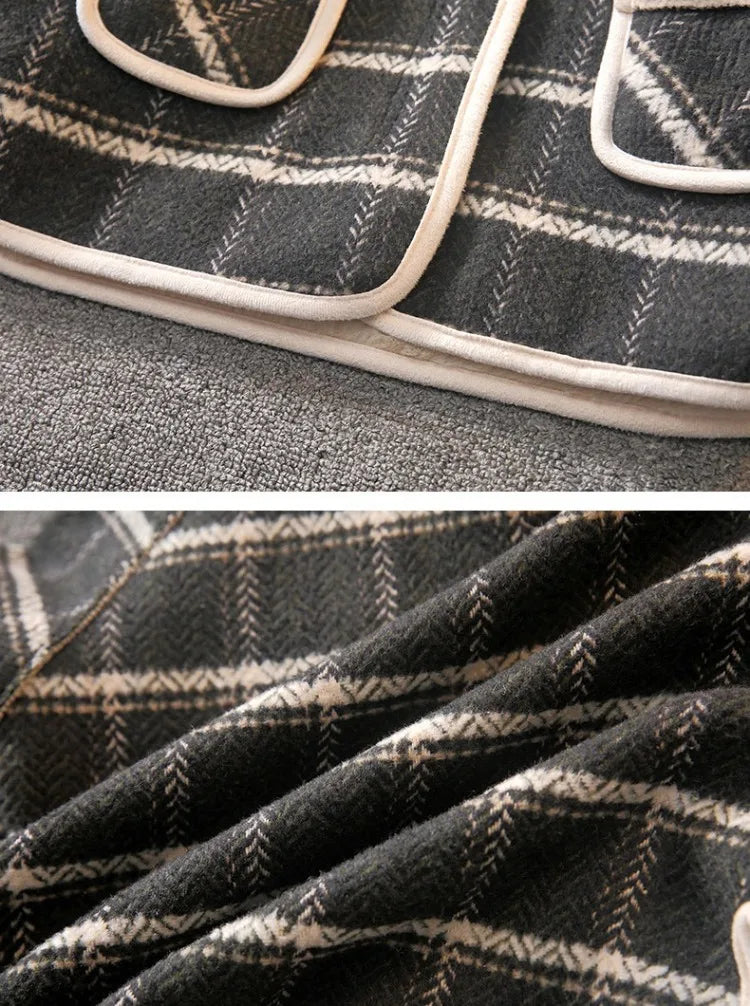 Boys Winter Wool Coat 2025 New Style Kids Thickened Fleece Lined Plaid Wool Jacket Thick Winter Clothing