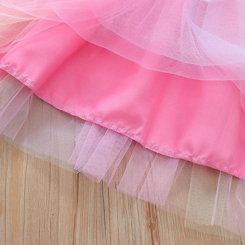 Summer New Colorful Chiffon Baby Girl Princess Dress, Cute Butterfly Wing Children'S Clothing