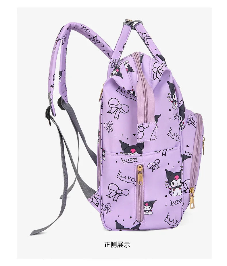 Kuromi New Diaper Bag Backpack Cartoon Cute Baby Diaper Bag Backpack Multifunctional Fashion Lightweight Baby Bag Large Capacity