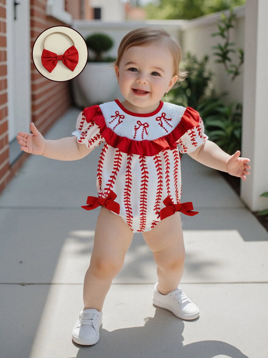 Adorable Infant Floral Romper with Matching Bow Headband Set for Summer Sleeveless Jumpsuit Outfit for Baby Girl