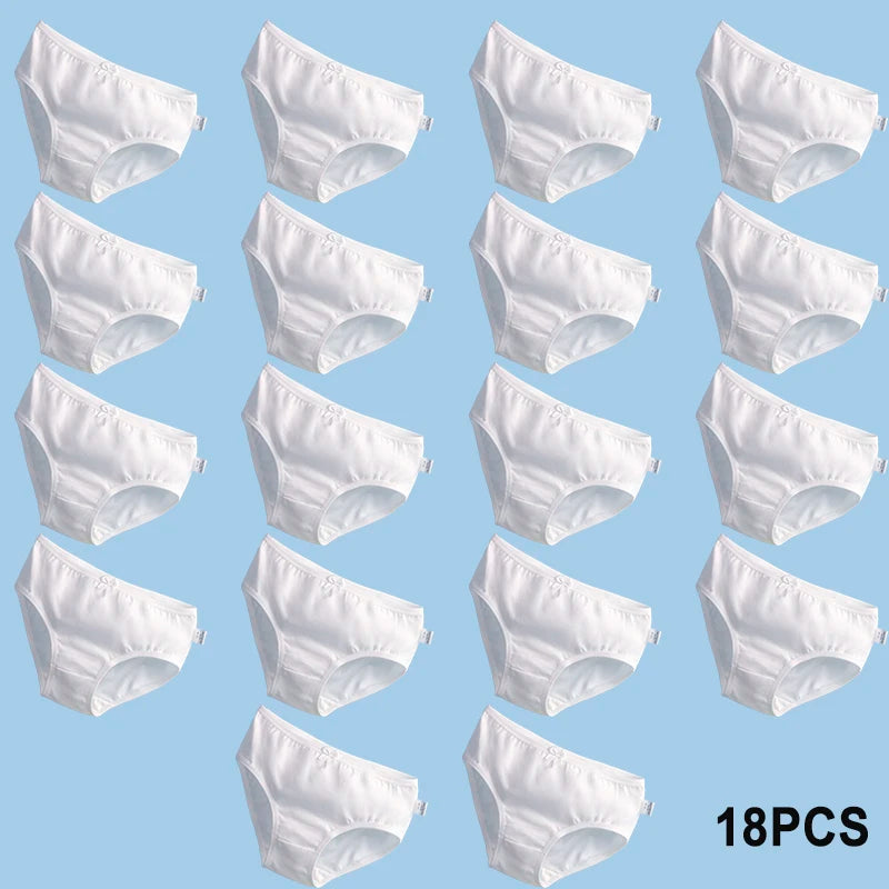Kids Cotton Pure White Teenage Girl Panties Little Girl Dance Underwear High School Student Underpants Daily Young Girl Briefs