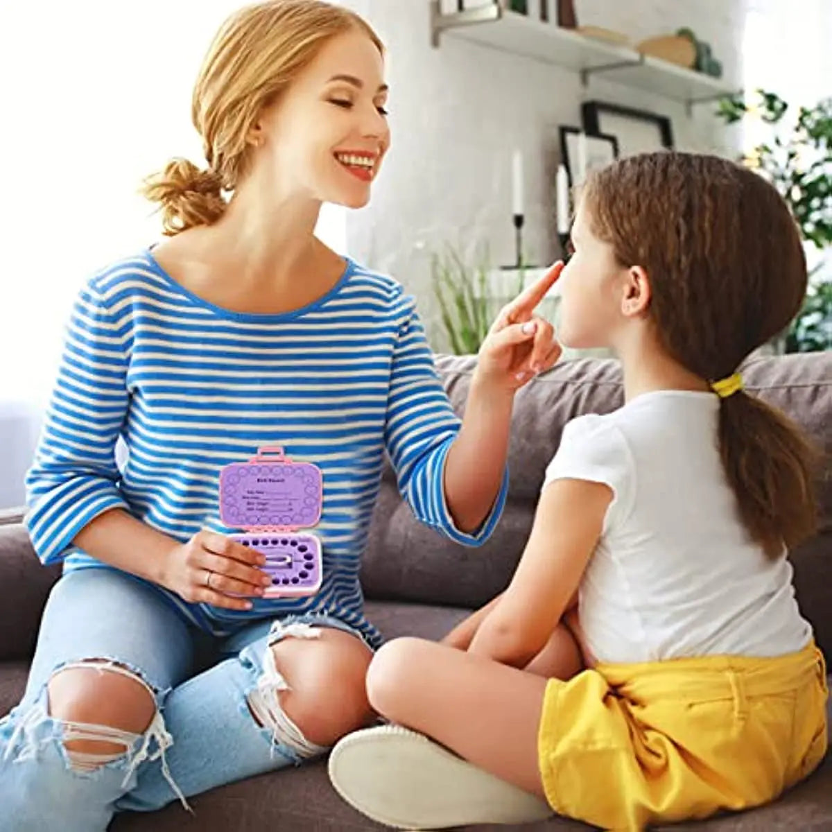 Baby Teeth Keepsake Box, Colored Tooth Holders, Container Organizer for Lost Teeth, Teeth Lanugo Storage Saver for Boys Girls