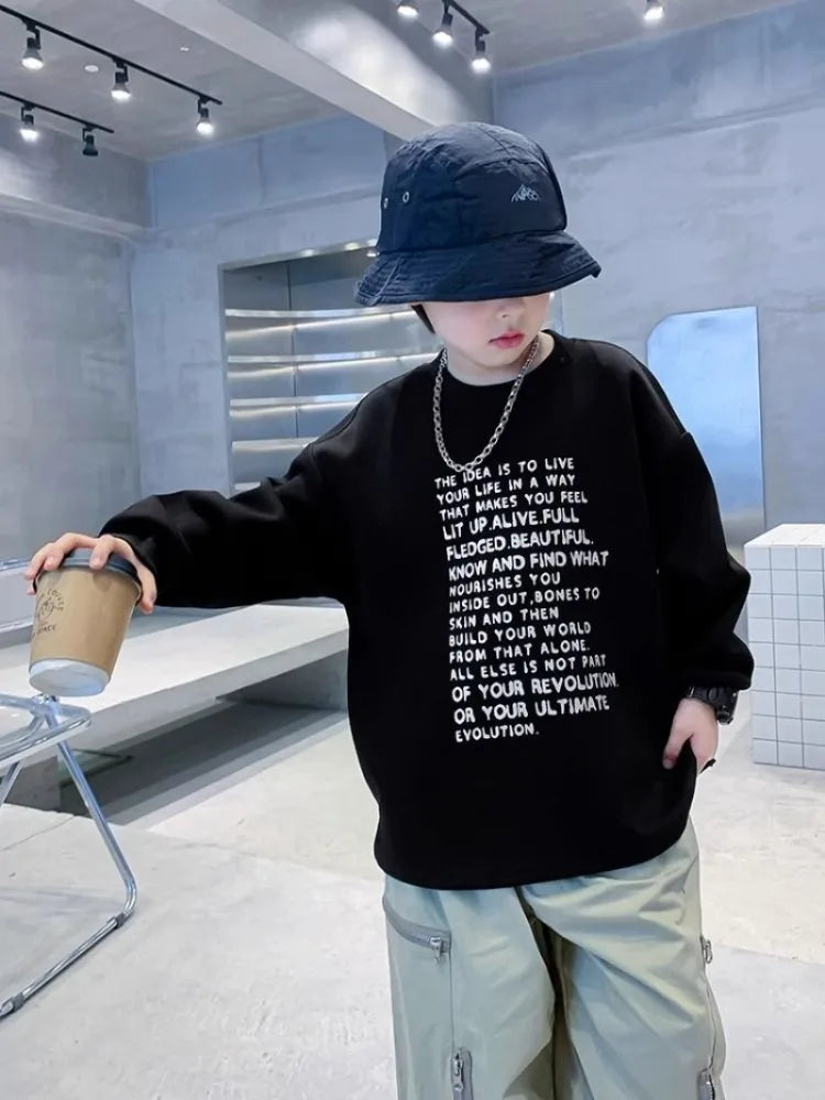 Letter Print T Shirt for Boy Kids T Shirts 2025 New Children's Clothing Boys T Shirt Clothes Top 7 8 Years From 12 Child 14 Tee